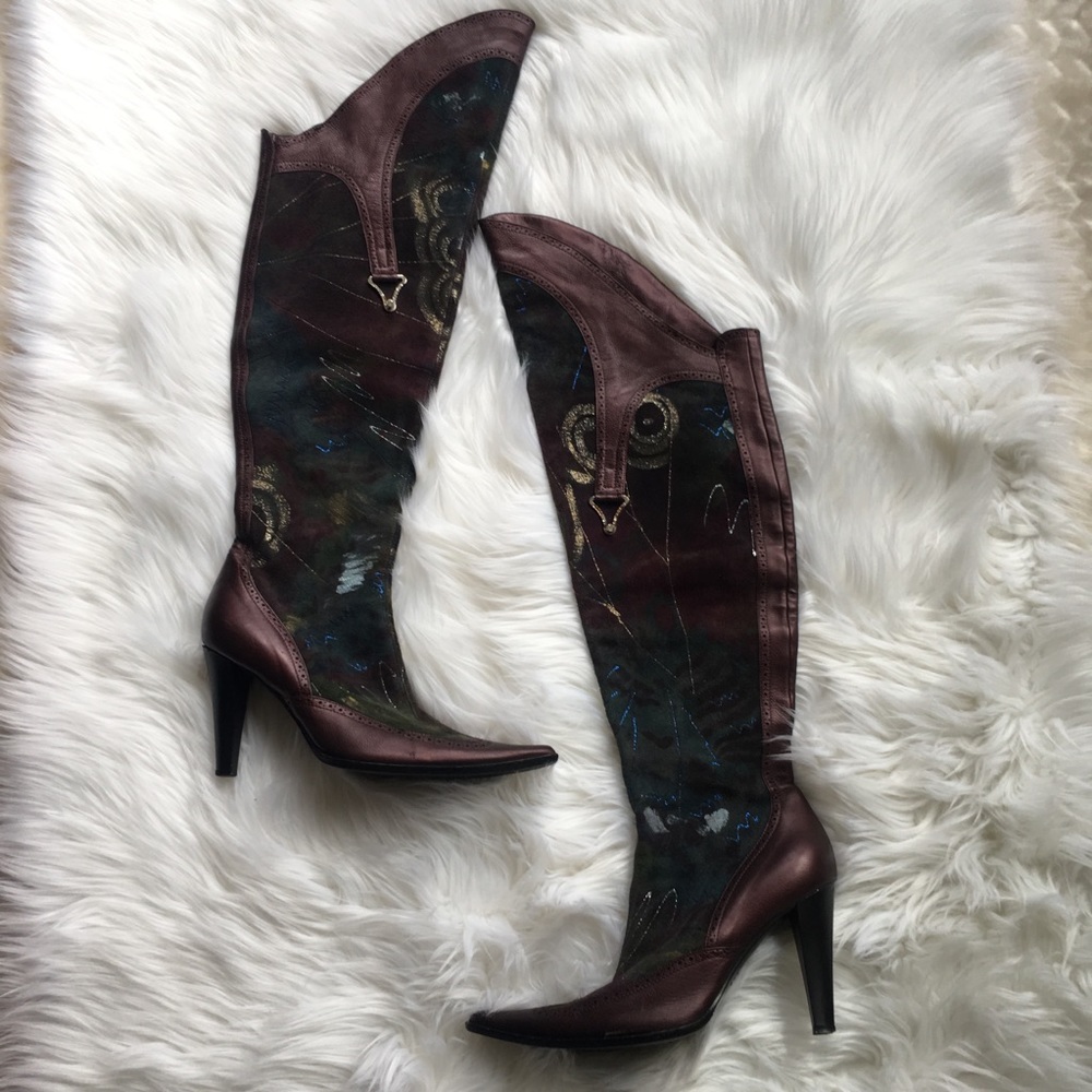 Marino Fabiani Leather Knee High Heeled Boots